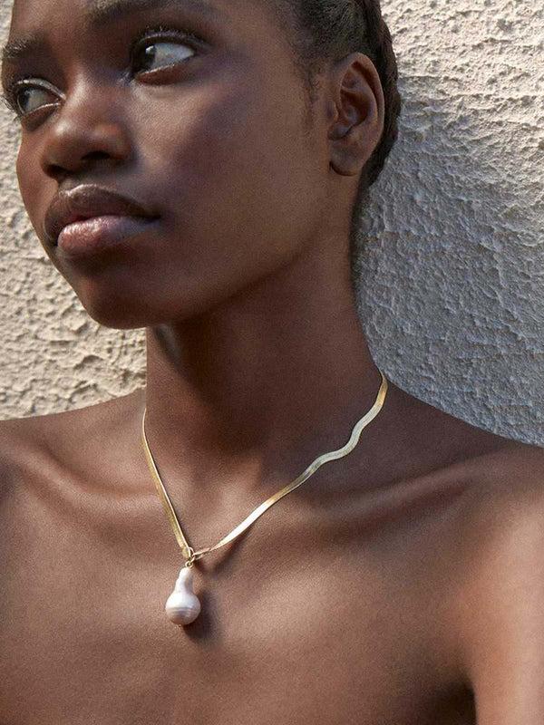 Shyla The Serpentine Necklace Baroque Pearl