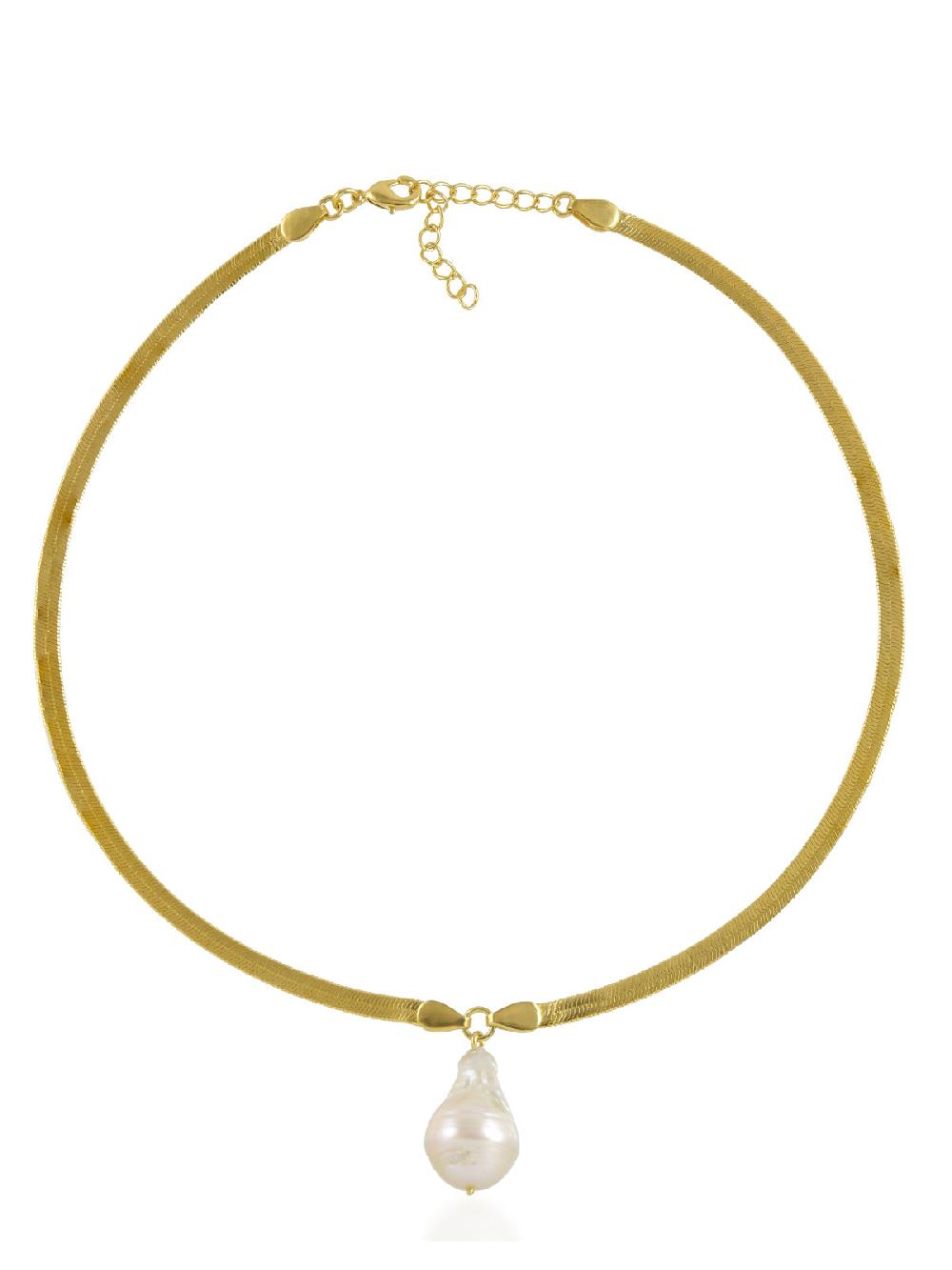 shyla The Serpentine Necklace Baroque Pearl