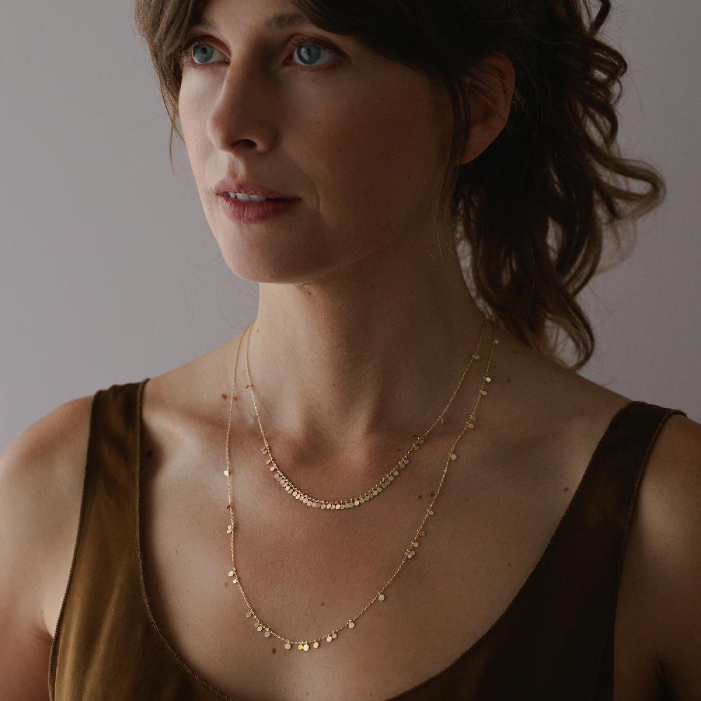 Sia Taylor Long Simple Rainbow Random Dots Necklace