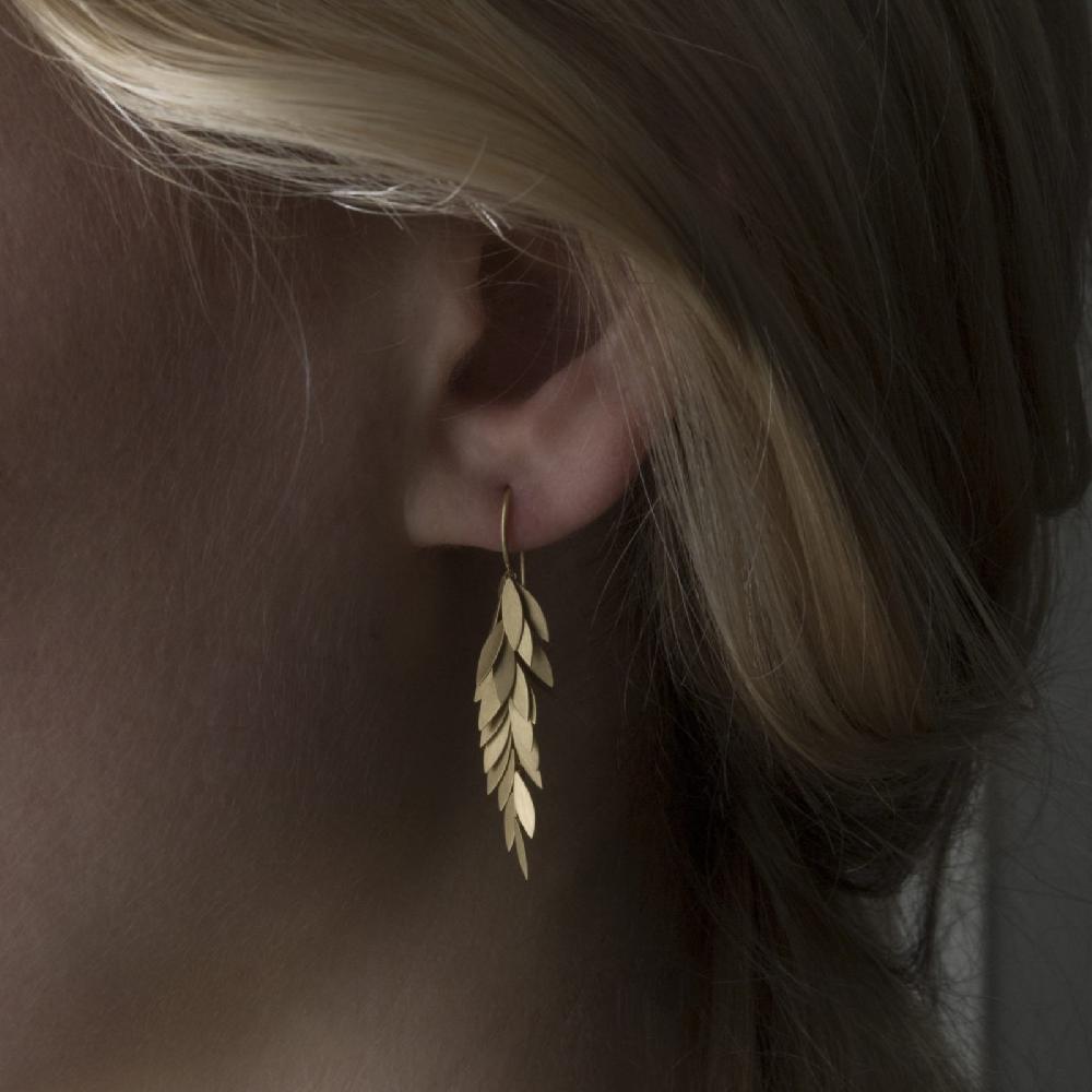 Sia Taylor Golden Leaf Earrings