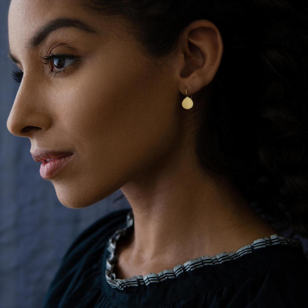 Sia Taylor Golden Plume Drop Earrings