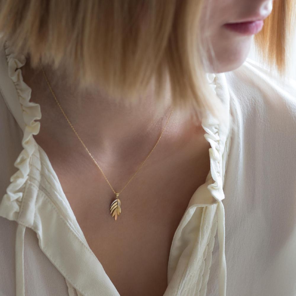 Sia Taylor Rainbow Falling Leaf Pendant