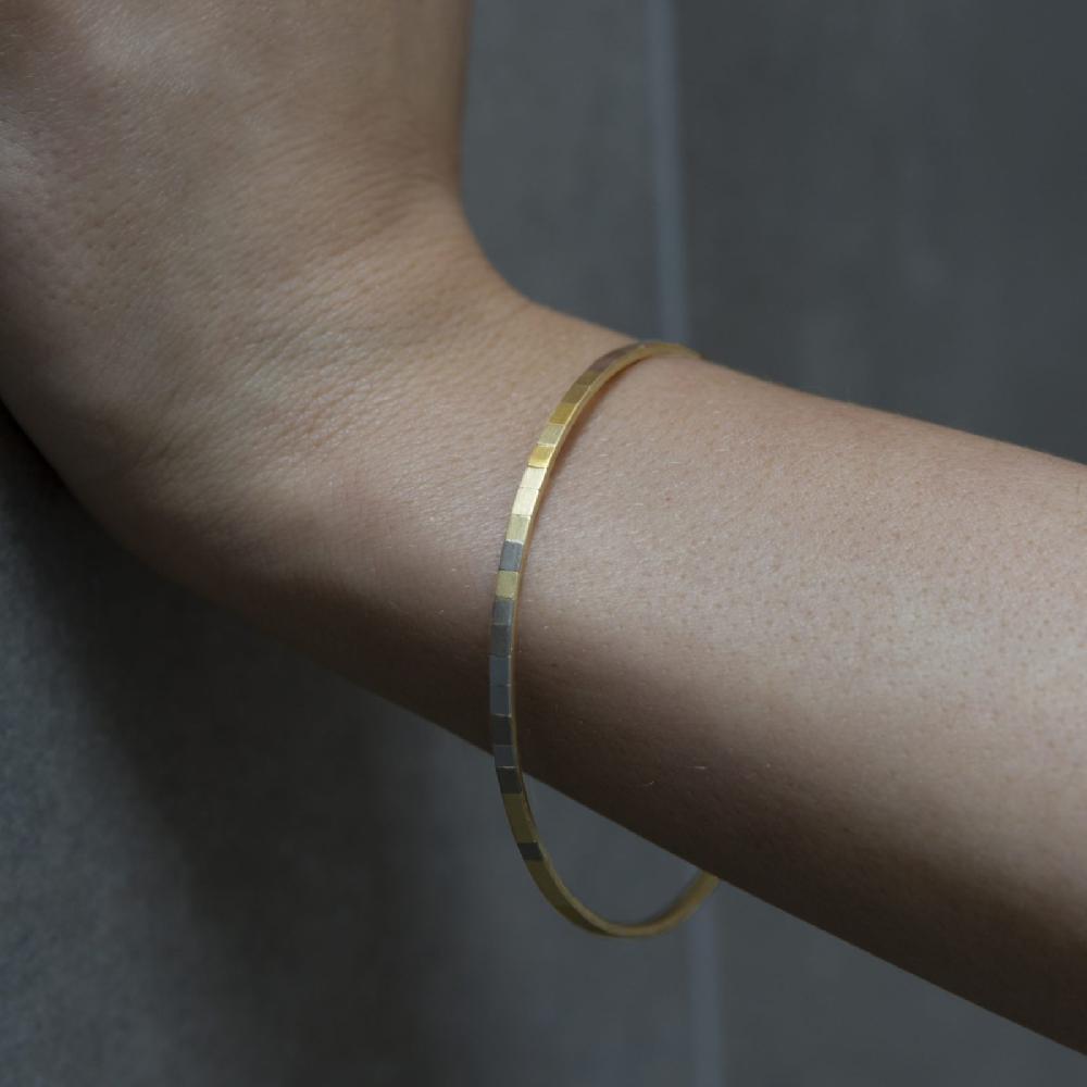 Sia Taylor Rainbow Horizon Faceted Bangle