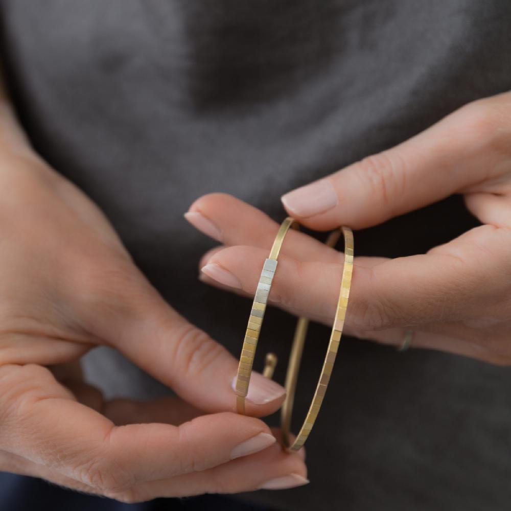 Sia Taylor Rainbow Horizon Faceted Bangle