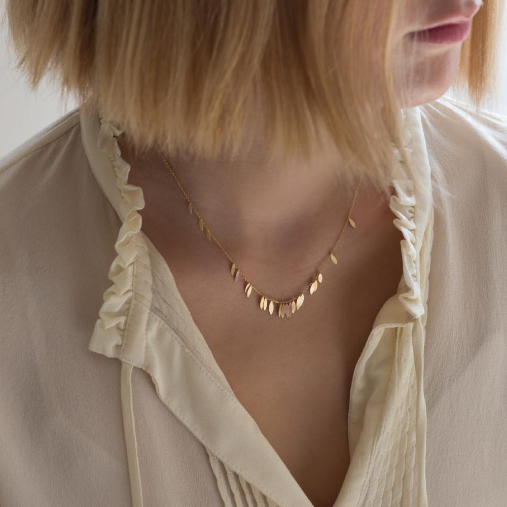 Sia Taylor Rainbow Scattered Leaf Necklace