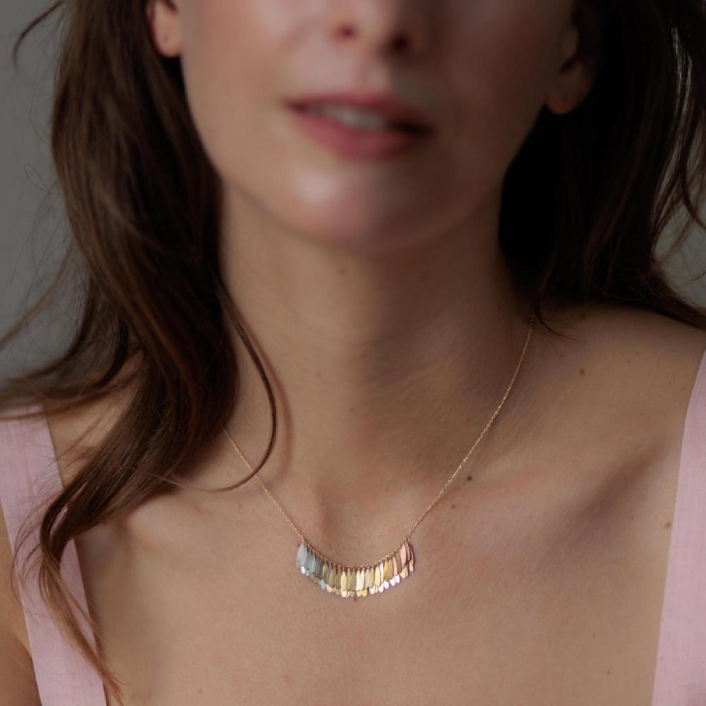 Sia Taylor Rainbow Tiny Dandelion Arc Necklace