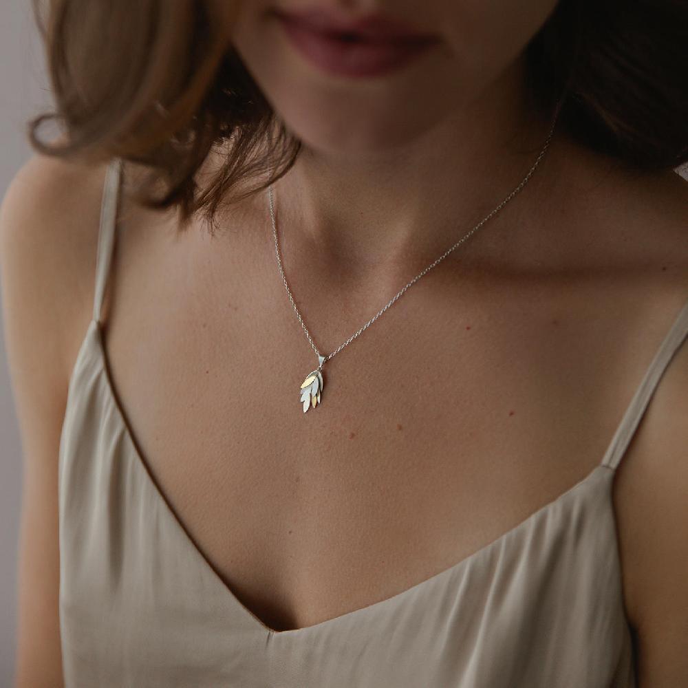 Sia Taylor Silver Falling Leaf Pendant