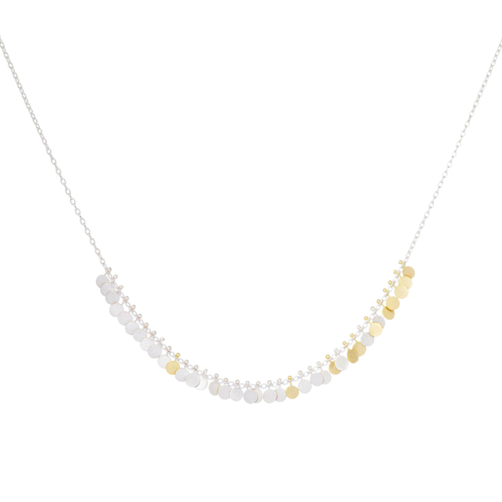 sia taylor Silver & Gold Tiny Dots Arc Necklace
