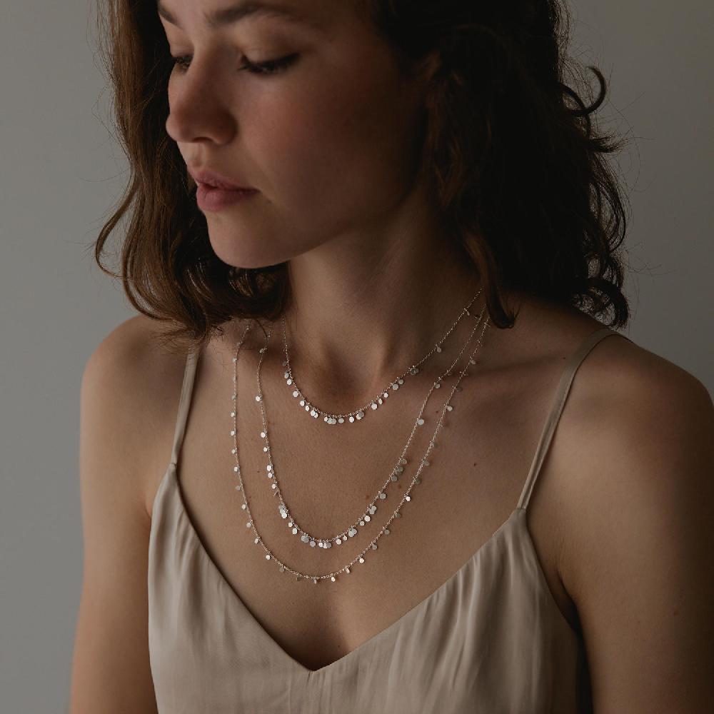 Sia Taylor Silver Long Dot Necklace