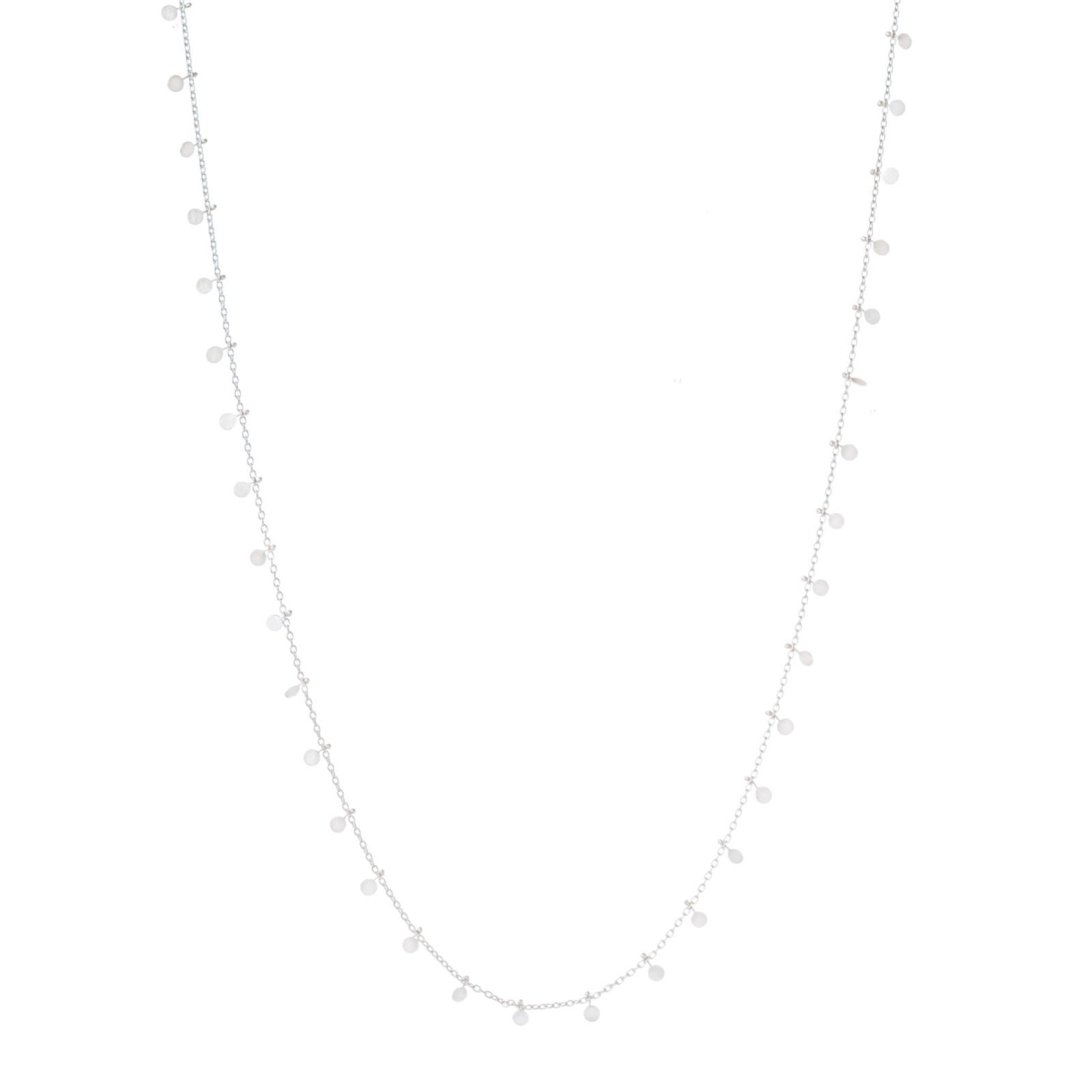 sia taylor Silver Long Dot Necklace