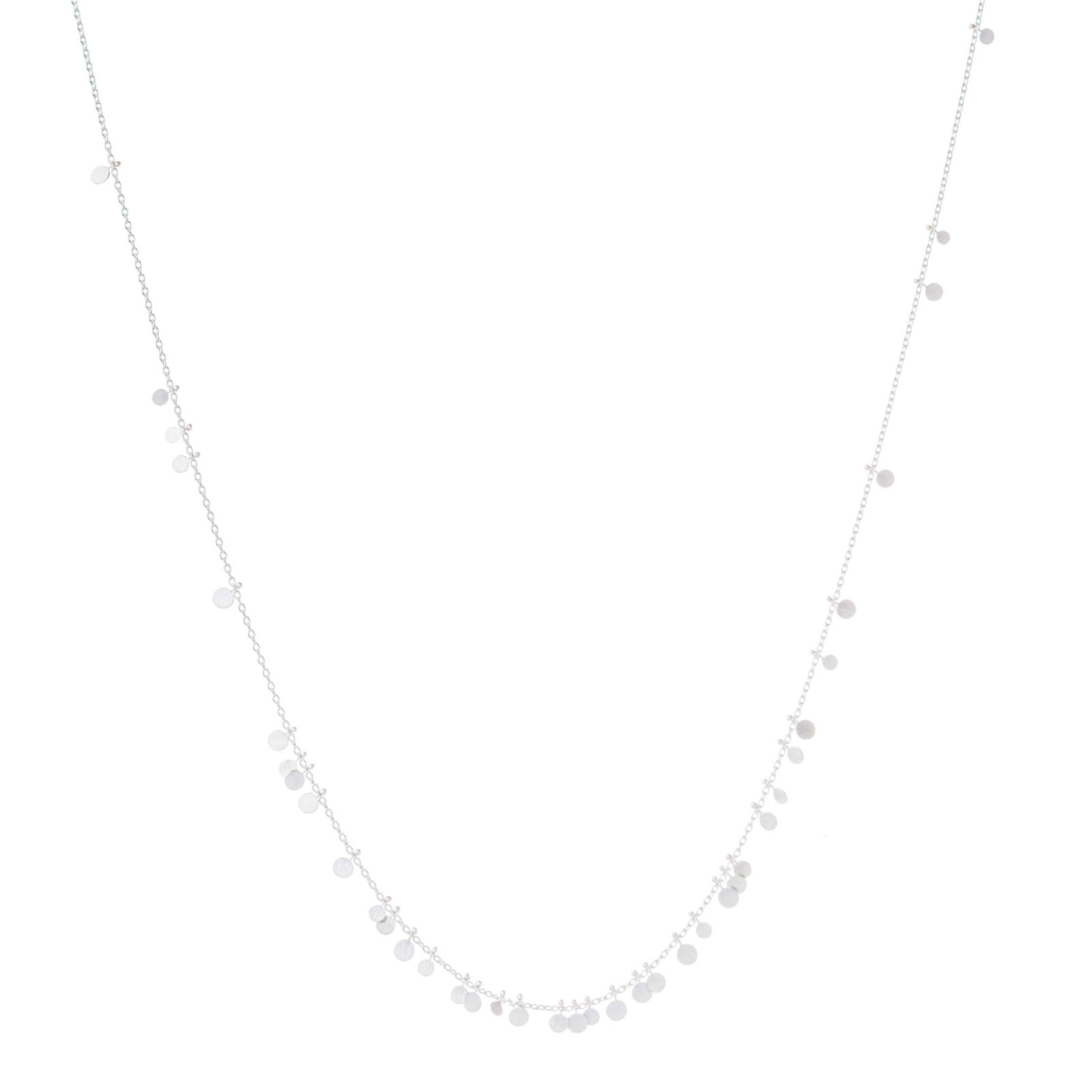 sia taylor Silver Long Random Dots Necklace