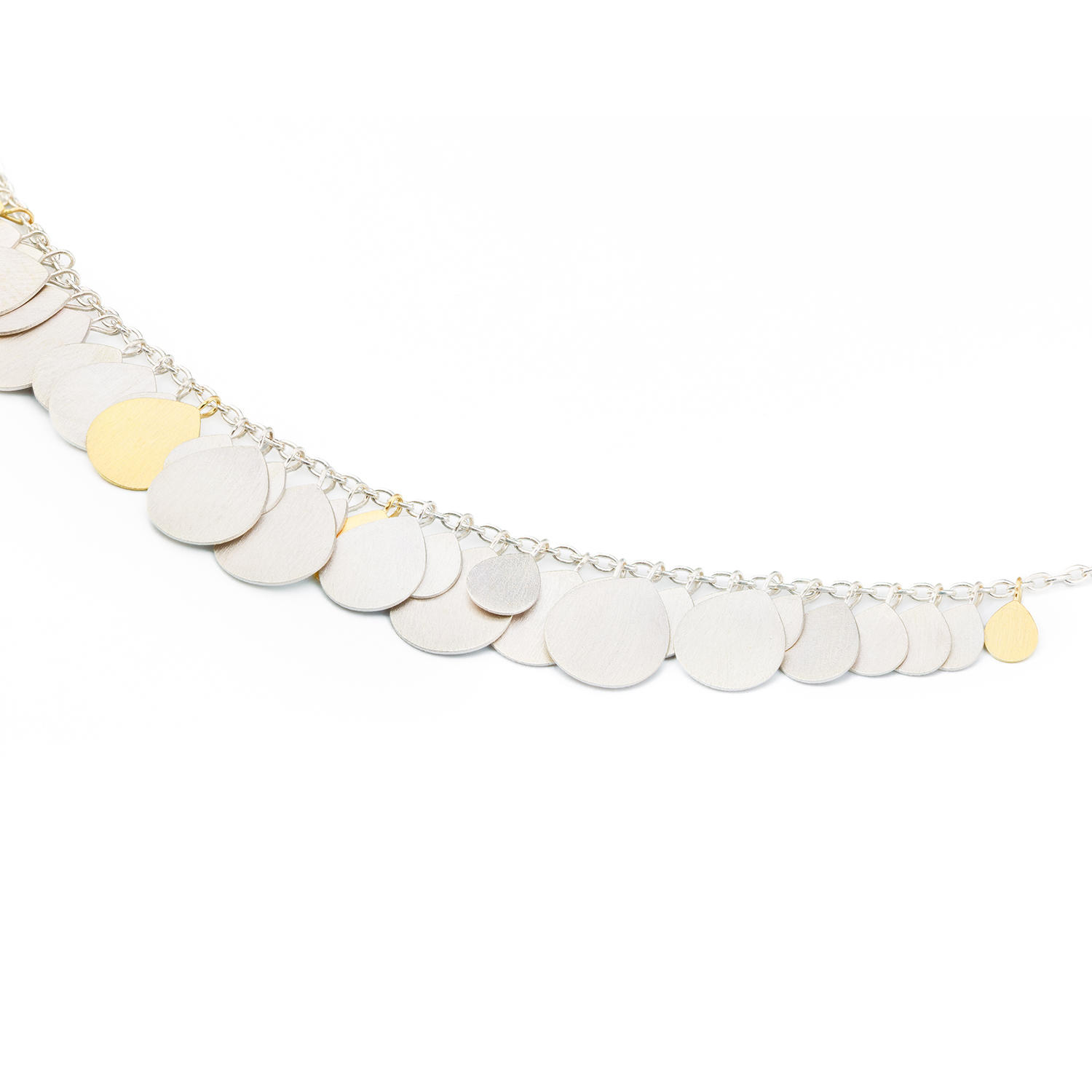 Sia Taylor Silver Petals Arc Necklace