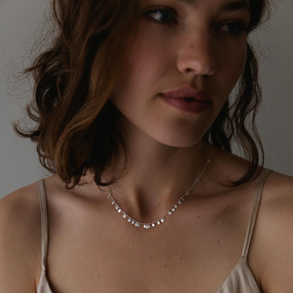 Sia Taylor Silver Random Dots Necklace