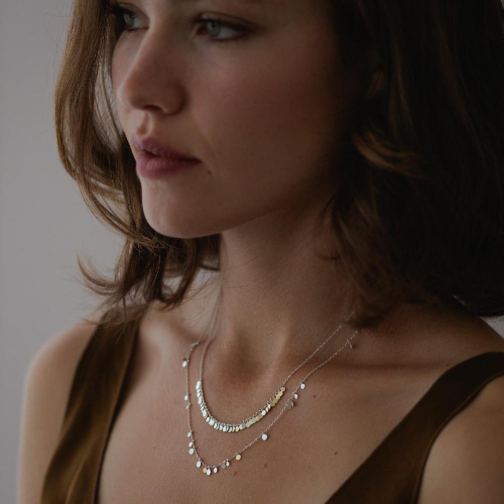 Sia Taylor Silver Simple Random Dots Necklace