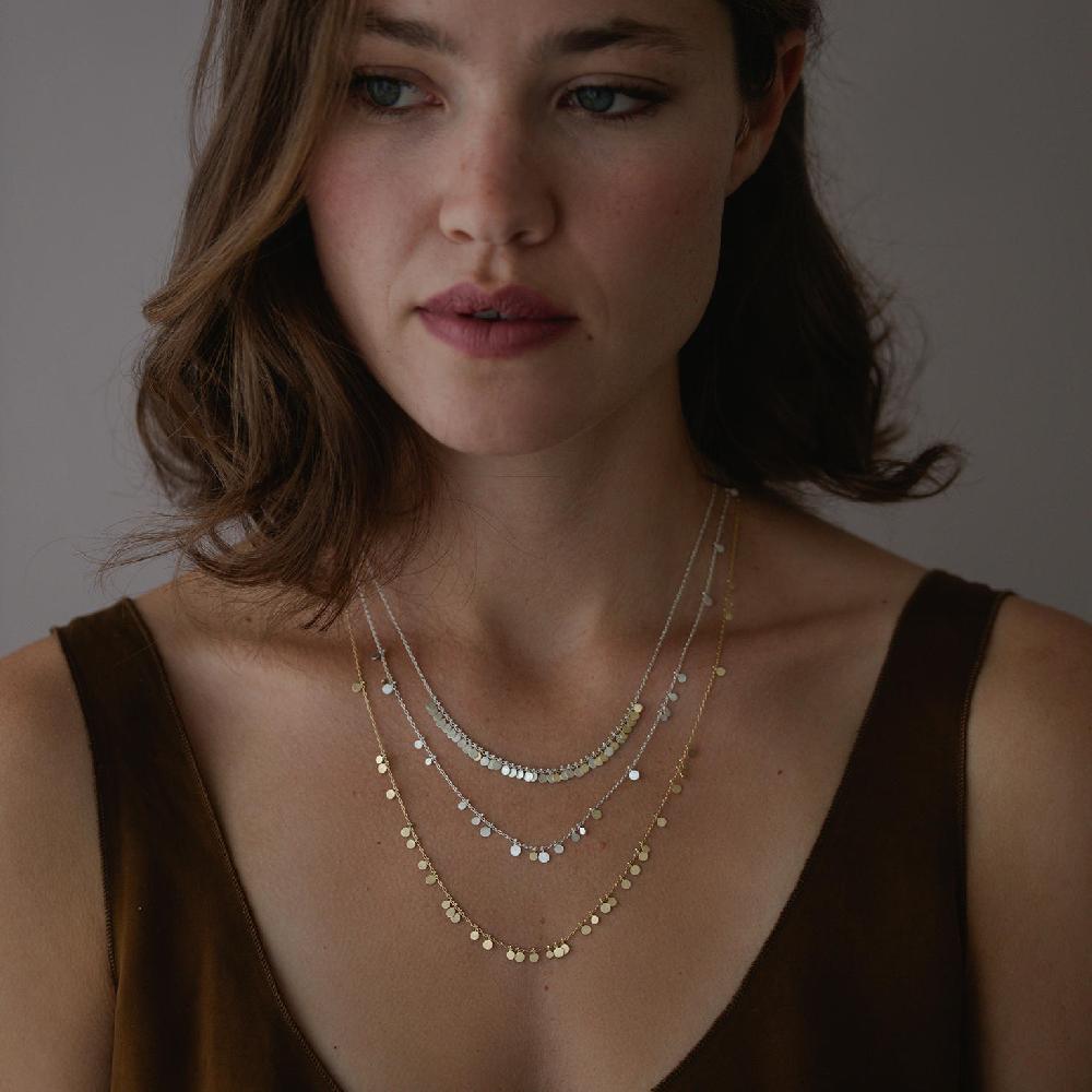 Sia Taylor Silver Simple Random Dots Necklace