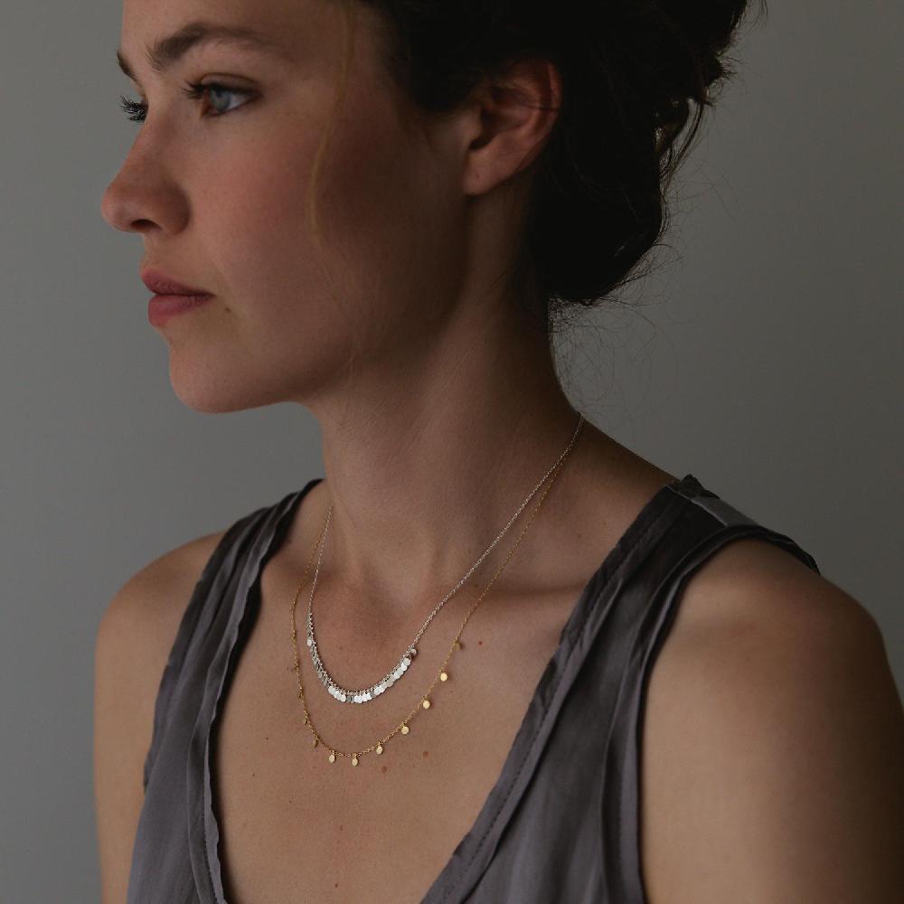 Sia Taylor Silver Tiny Dots Arc Necklace