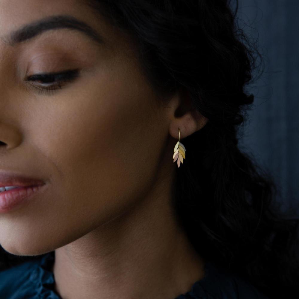 Sia Taylor Small Rainbow Leaf Earrings