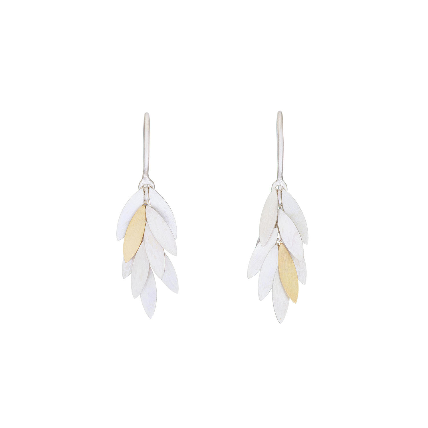 sia taylor Small Silver Leaf Earrings