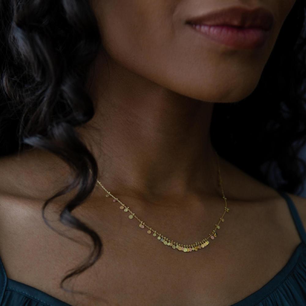 Sia Taylor Tiny Rainbow Dots Cluster Necklace