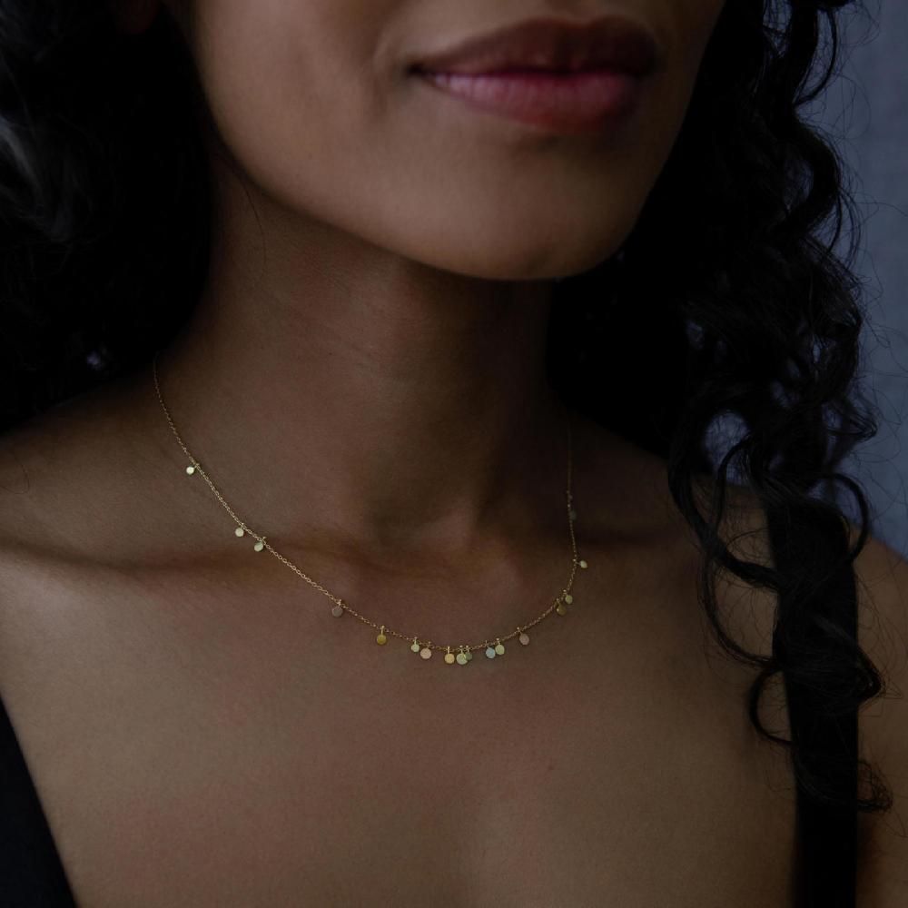 Sia Taylor Tiny Random Rainbow Dots Necklace