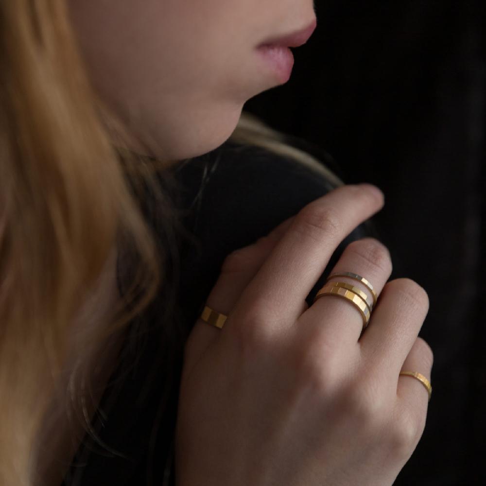 Sia Taylor Wide Faceted Band - Size T 1/2