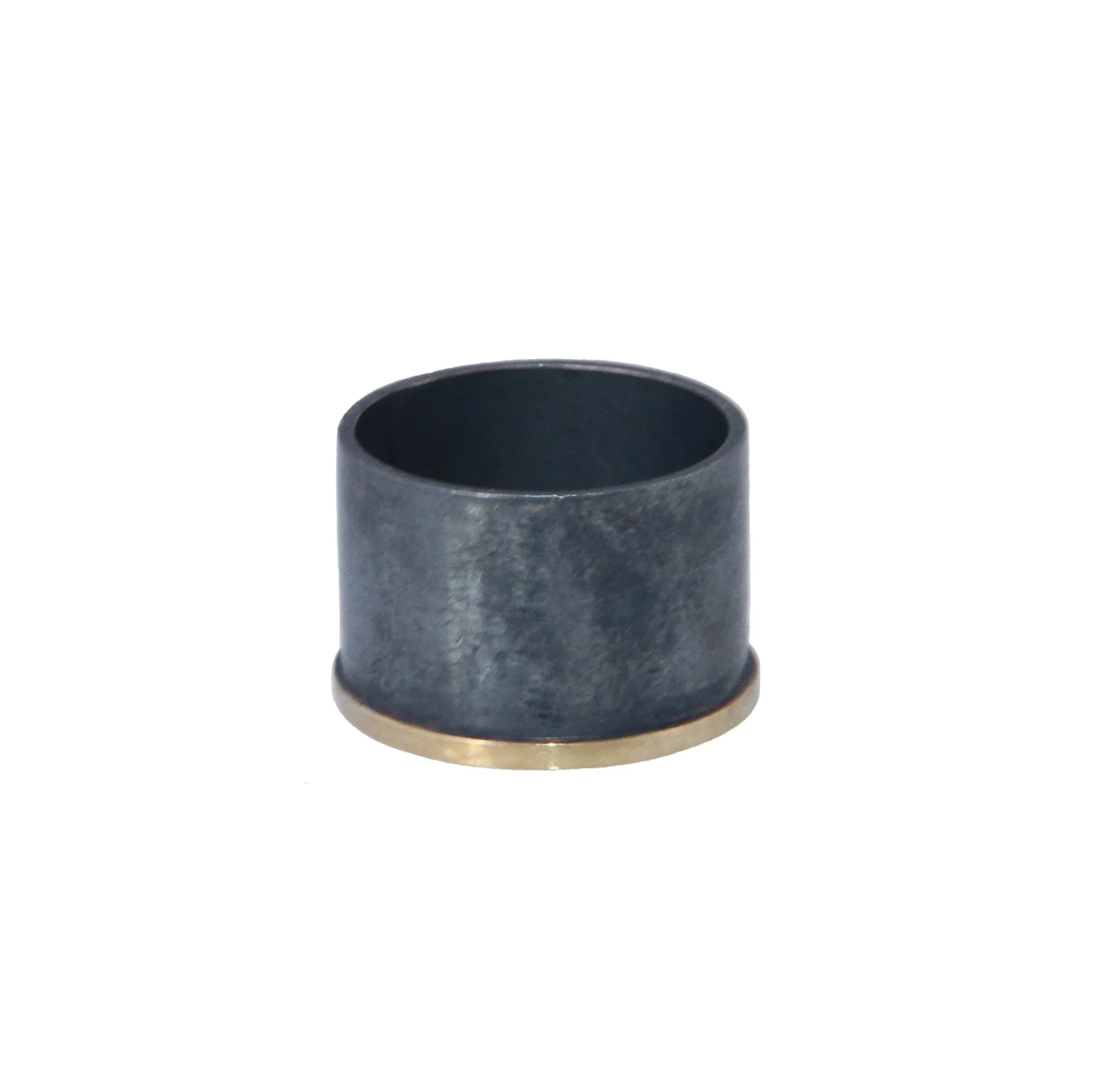 sian evans jewellery 15mm wide black and gold minimalist tube ring