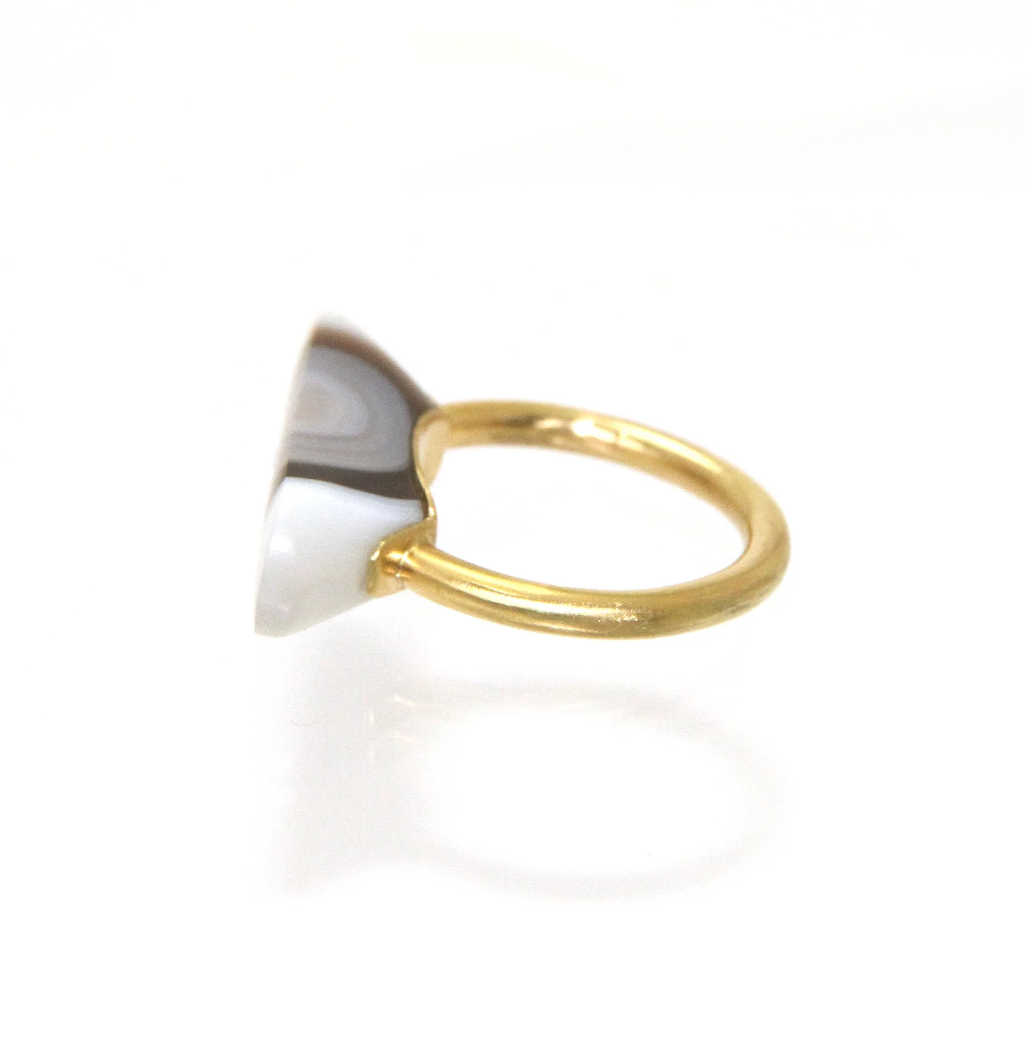 Sian Evans Jewellery 18ct Recycled Gold And Banded Agate Ring