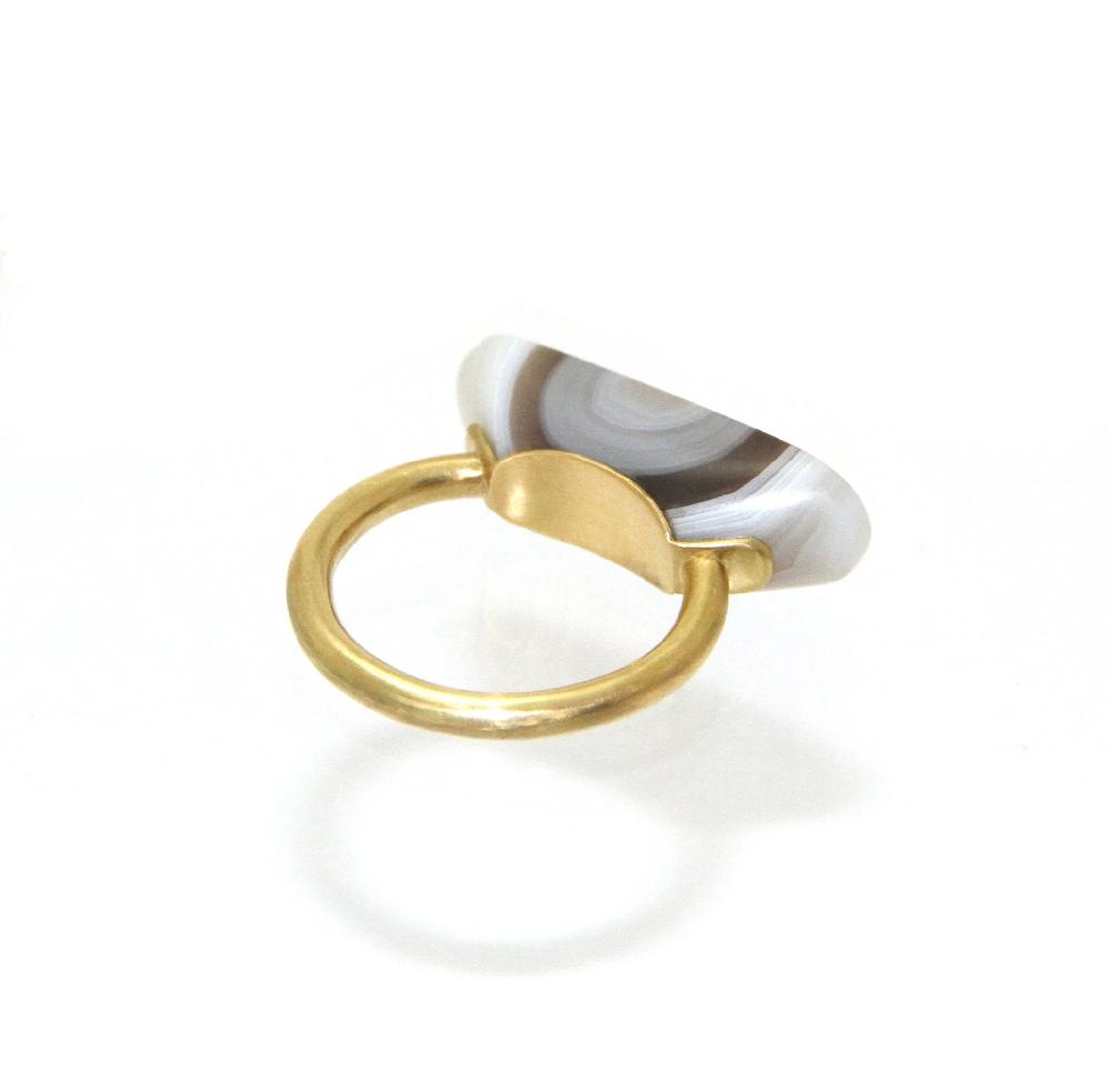 Sian Evans Jewellery 18ct Recycled Gold And Banded Agate Ring