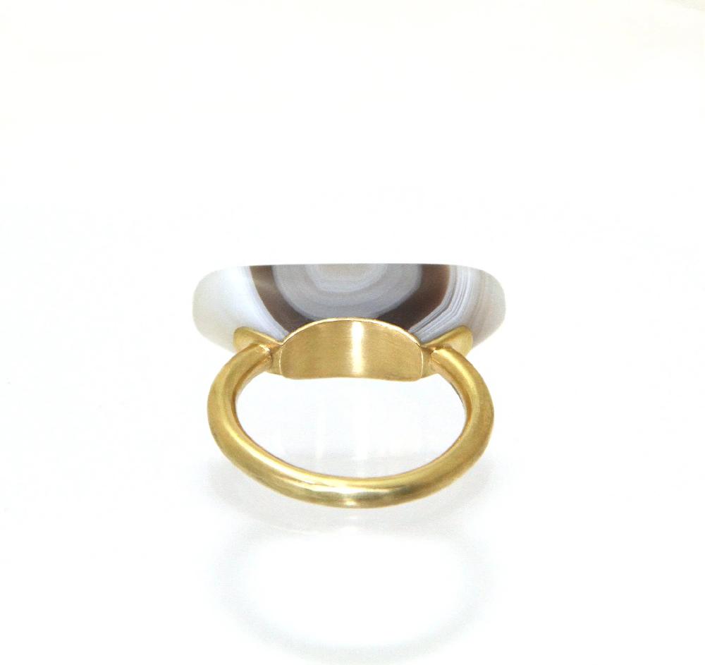 Sian Evans Jewellery 18ct Recycled Gold And Banded Agate Ring