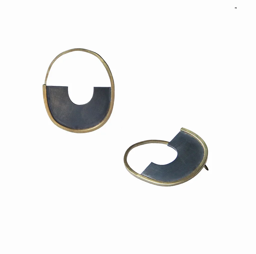 sian evans jewellery black and gold crescent half moon earrings