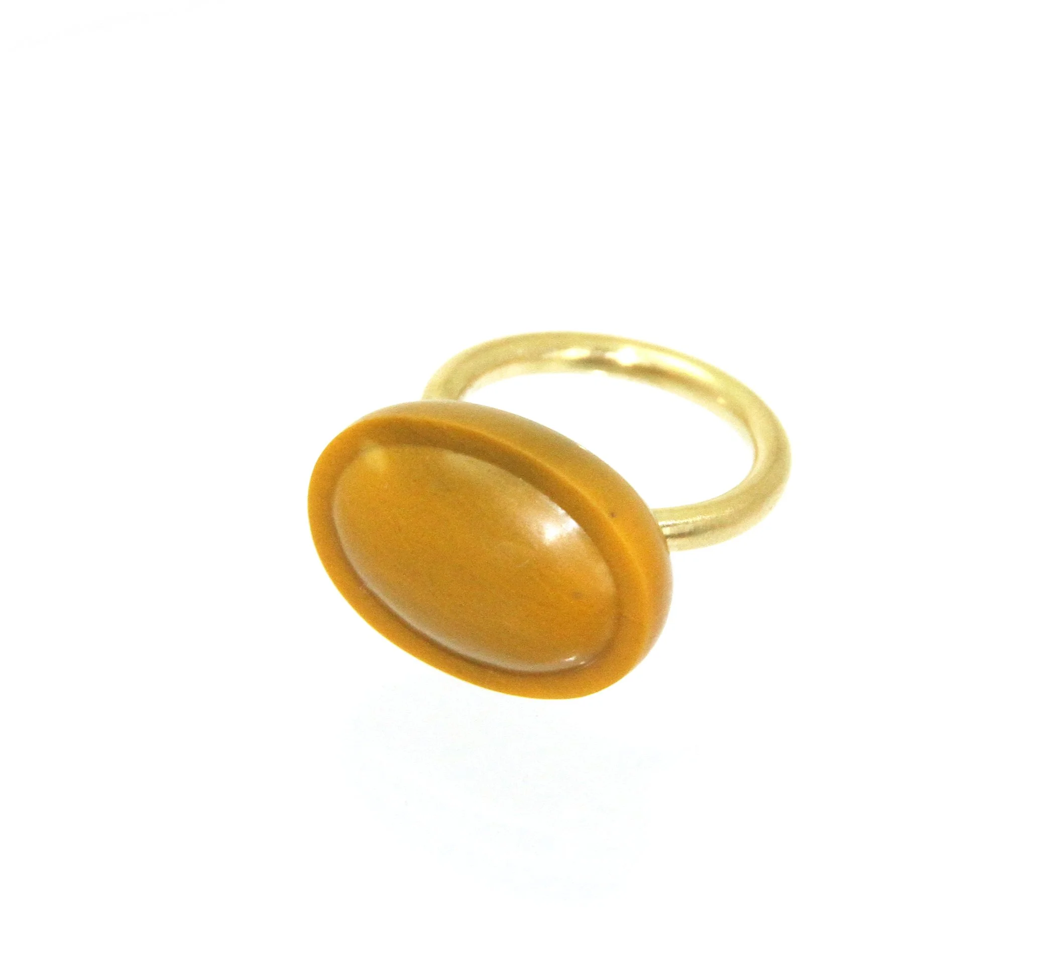 Sian Evans Jewellery Carved Butterscotch Yellow Jasper Ring