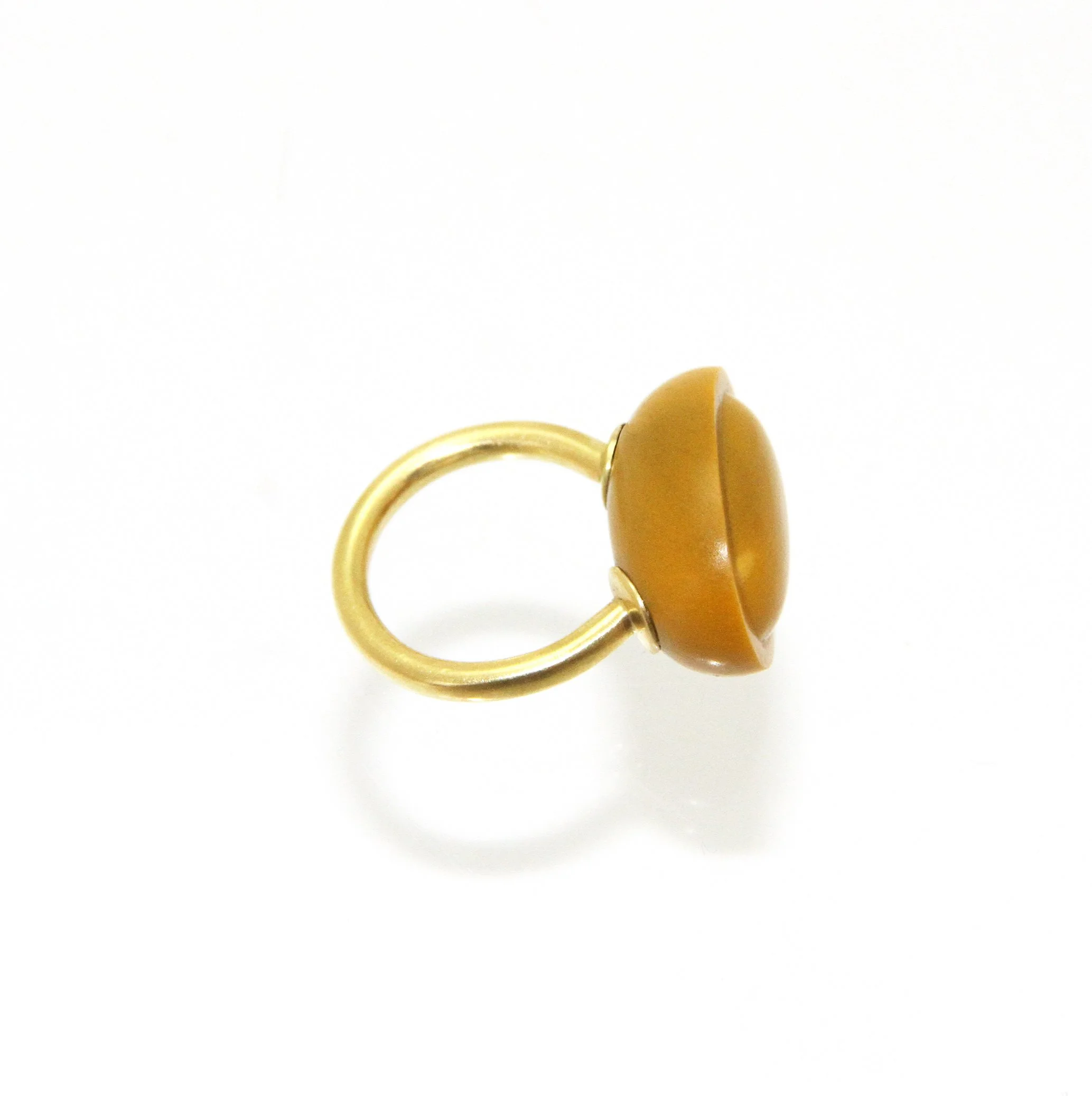 Sian Evans Jewellery Carved Butterscotch Yellow Jasper Ring