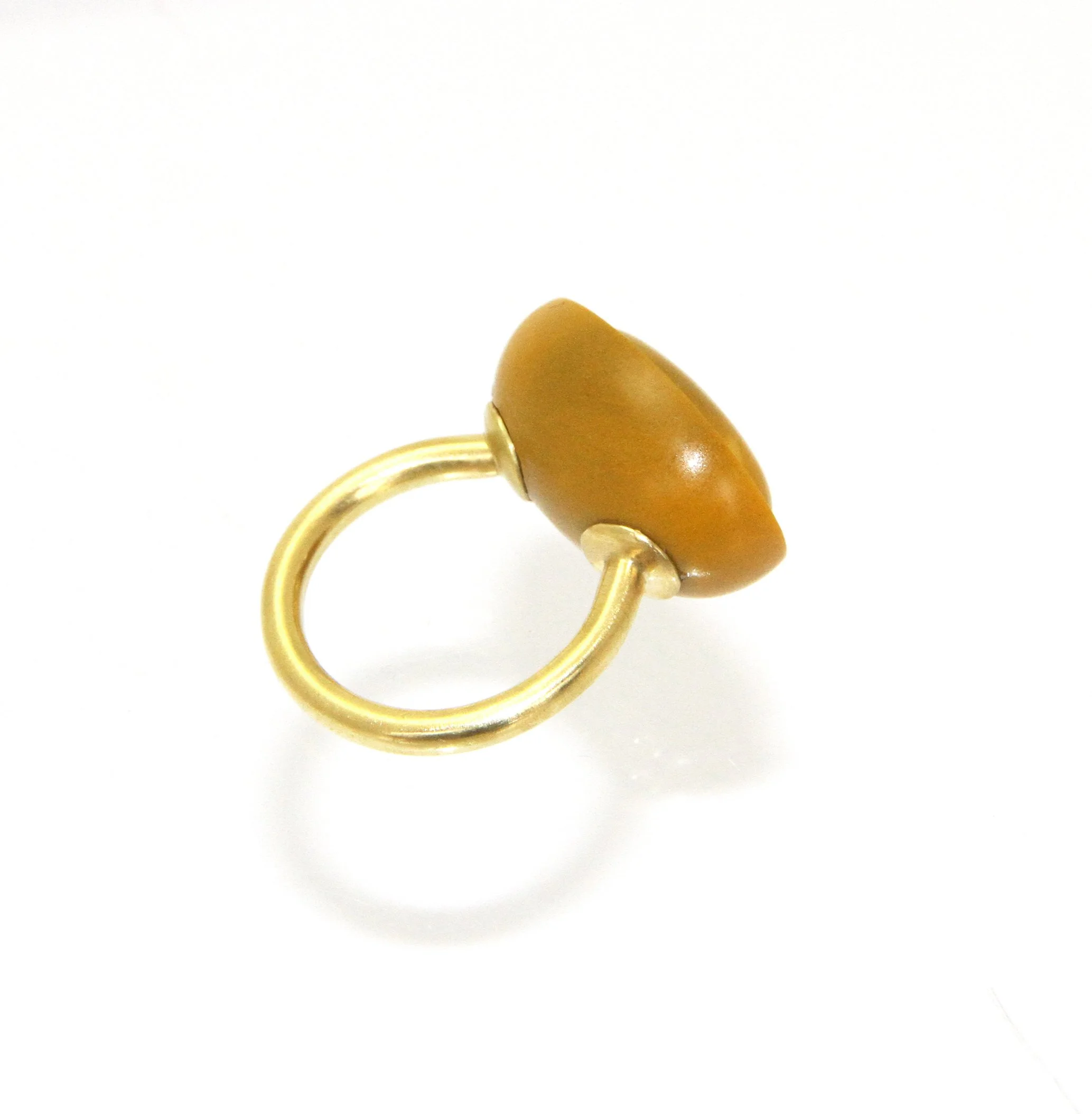 Sian Evans Jewellery Carved Butterscotch Yellow Jasper Ring