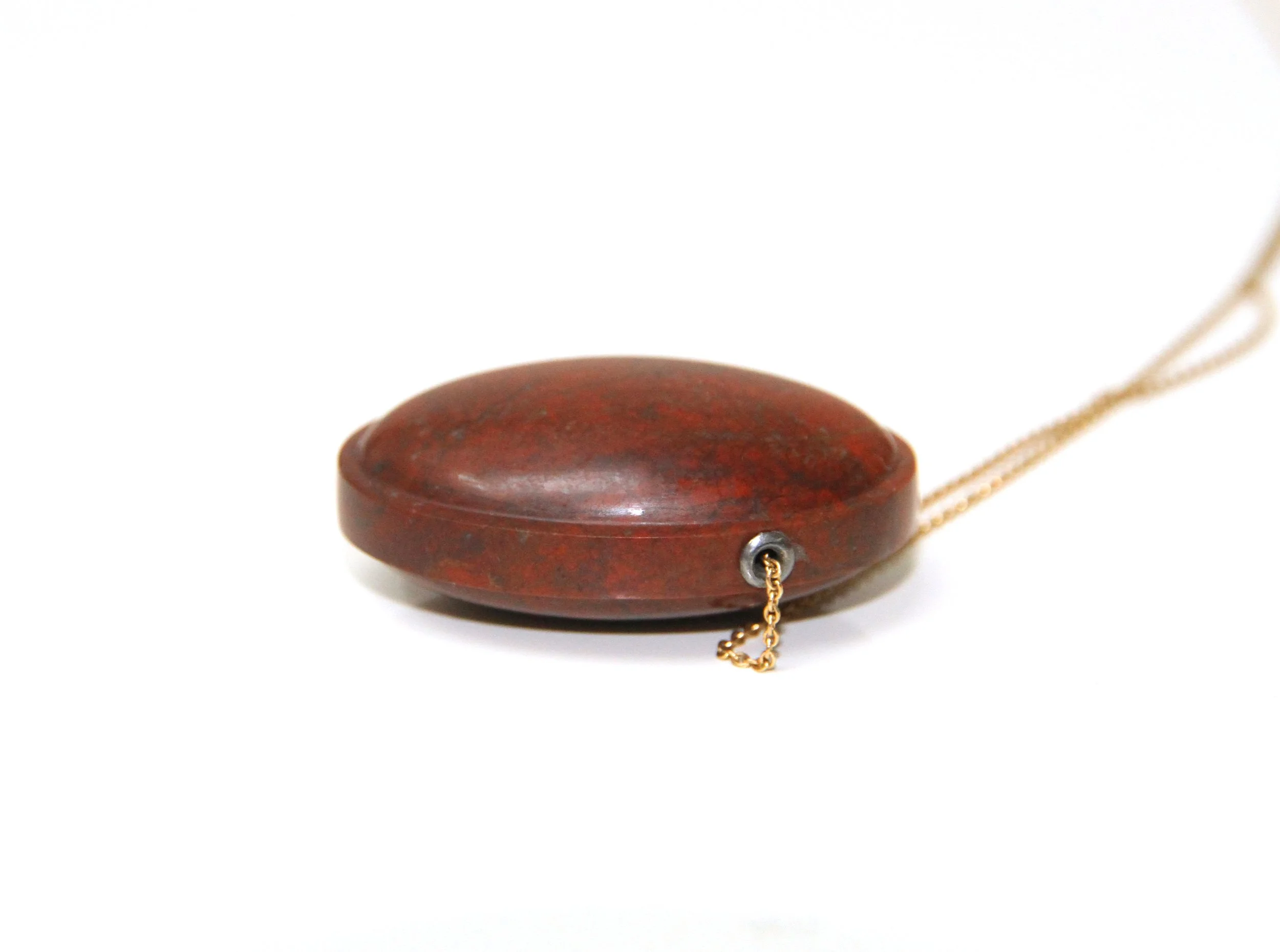 sian evans jewellery Carved Red jasper oval necklace