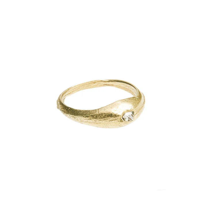 Sian Evans Jewellery Ethical 18ct Recycled Gold With Vintage Point Cut Diamond