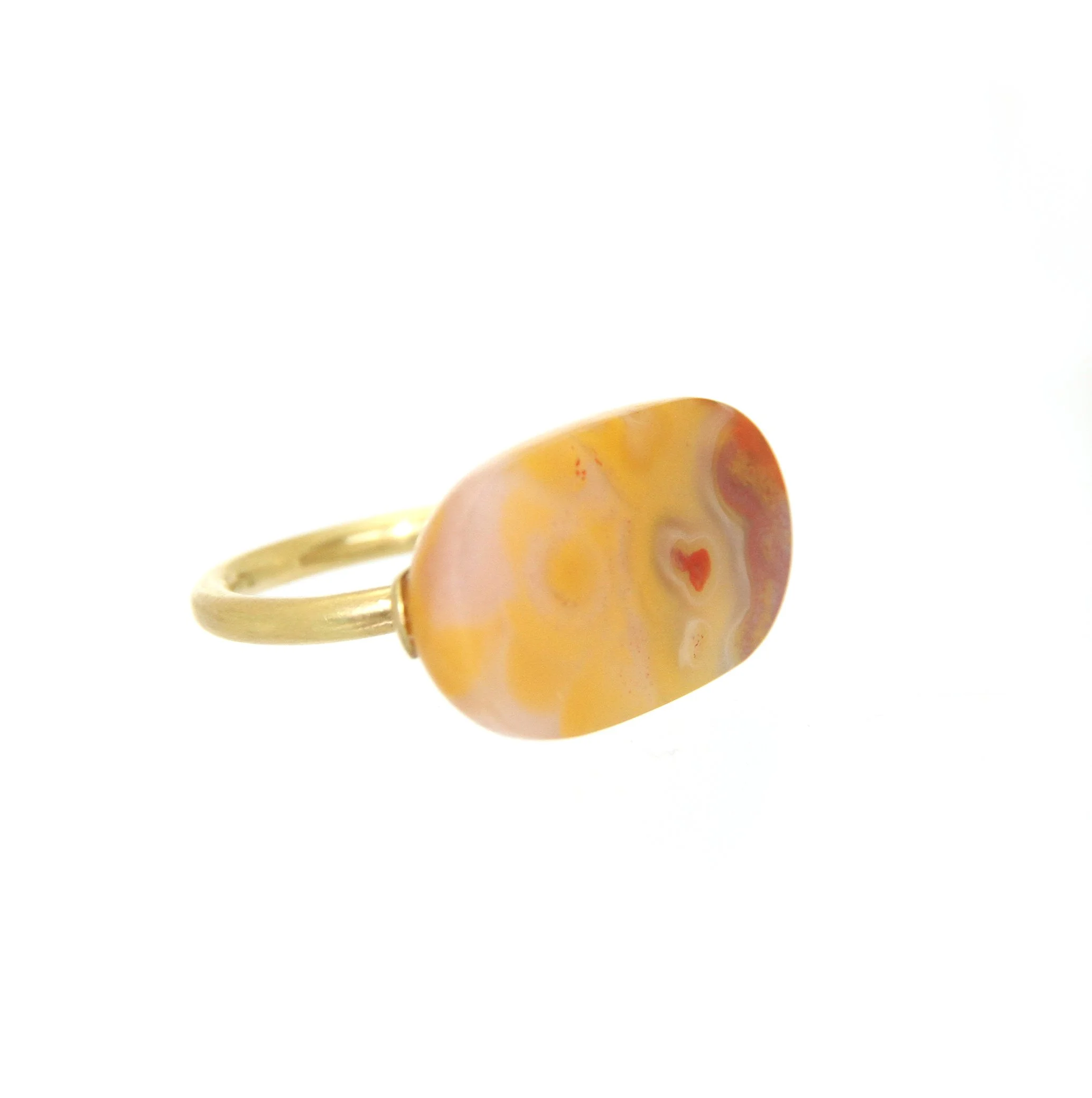 Sian Evans Jewellery Hand Carved Agate And Recycled 18ct Gold Ring