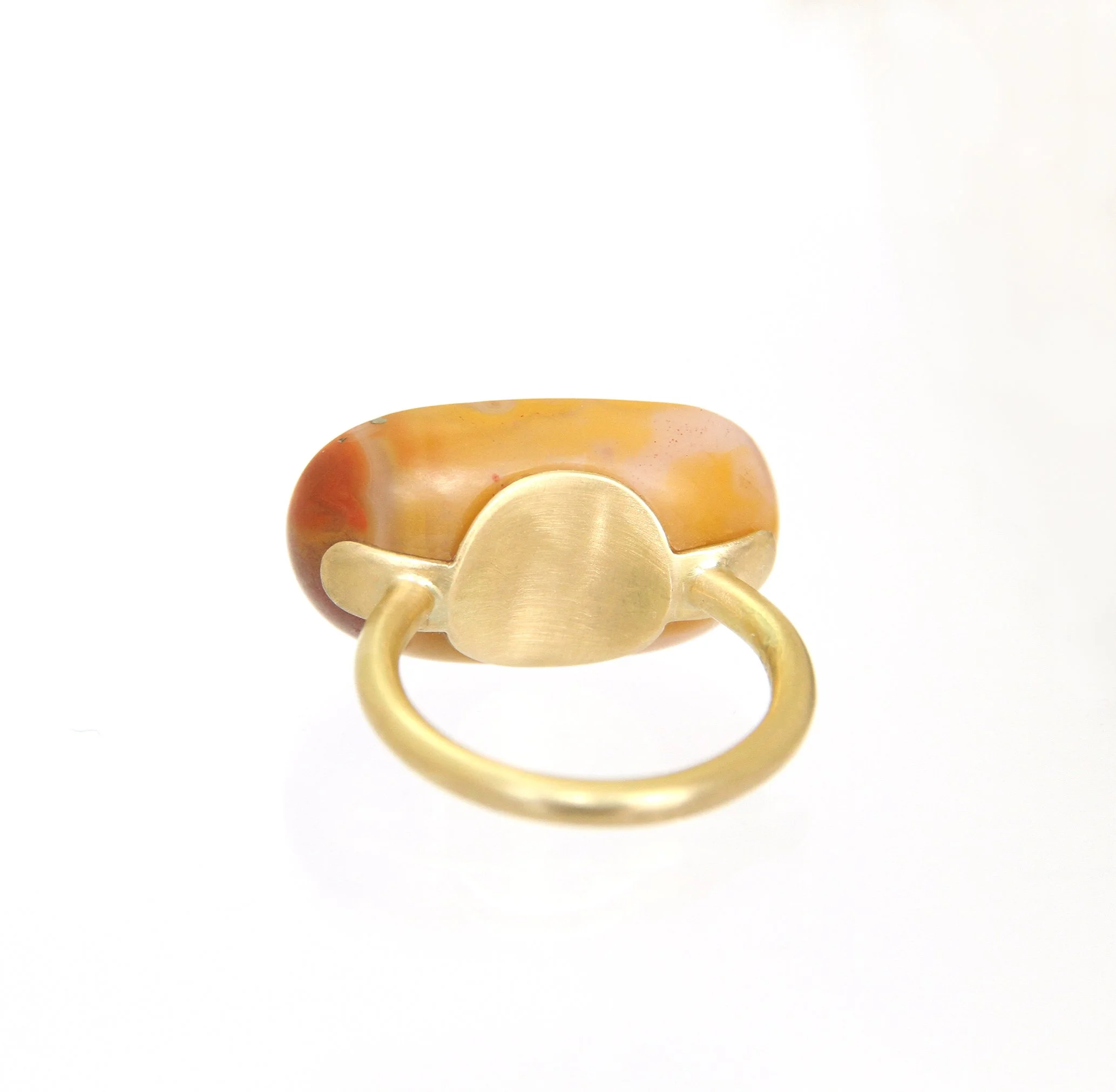 Sian Evans Jewellery Hand Carved Agate And Recycled 18ct Gold Ring