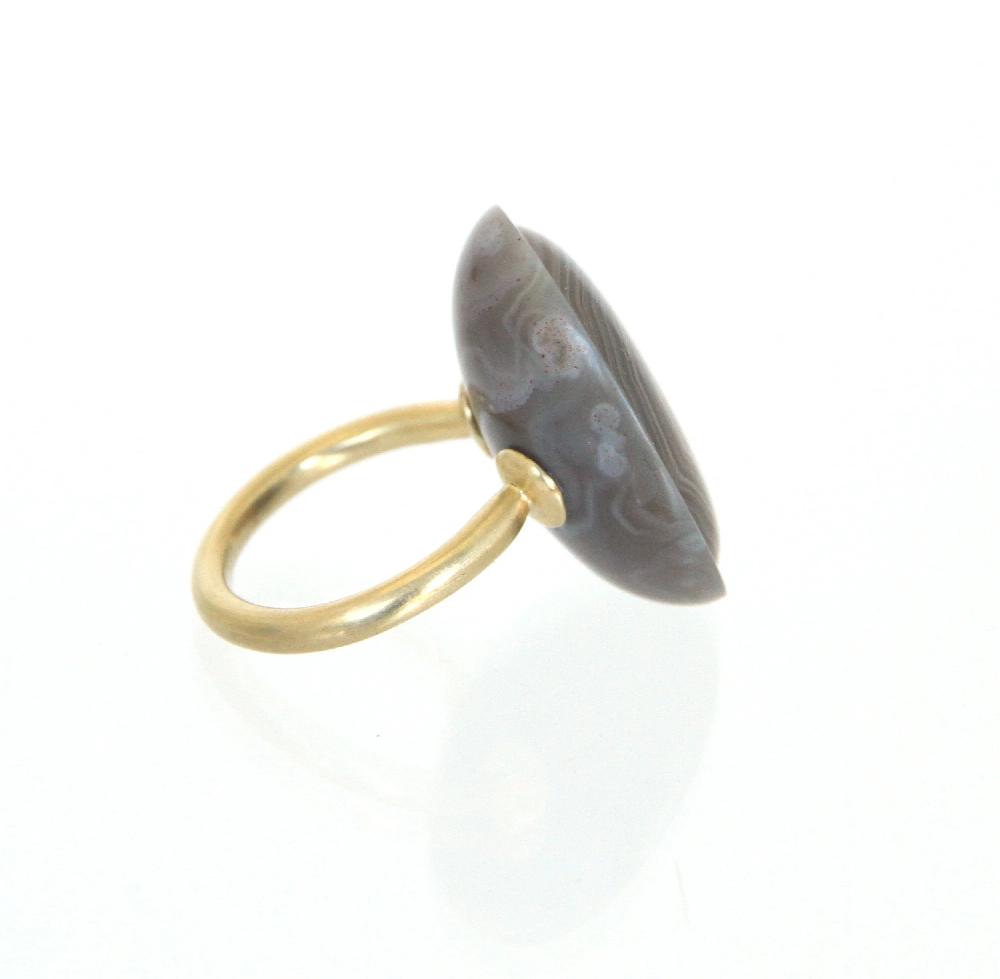 Sian Evans Jewellery Hand Carved Scottish Agate Ring