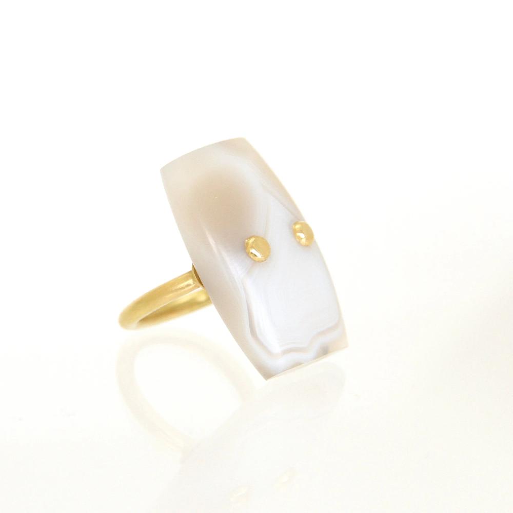 Sian Evans Jewellery Hand Carved Scttoish Agate Ring
