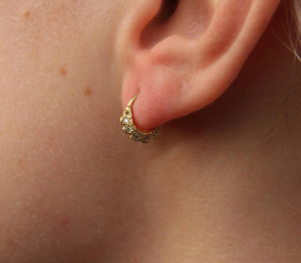 Sian Evans Jewellery Little Diamond Set Hoop Earrings