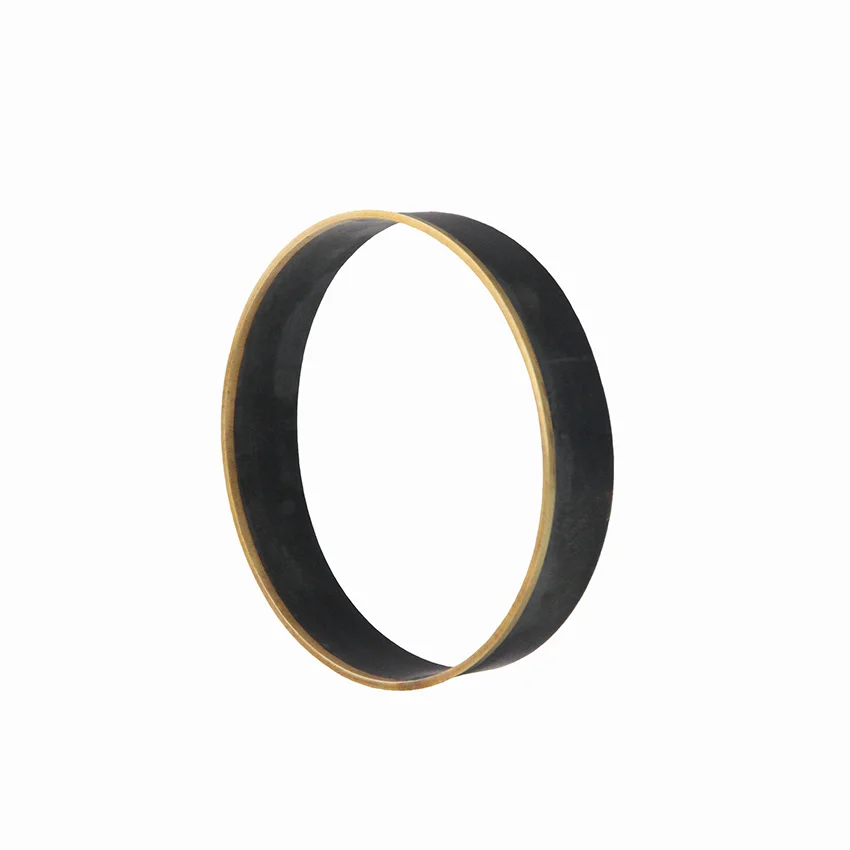 Sian Evans Jewellery Minimalist Tube Bangle 18ct Recycled Gold Black Silver