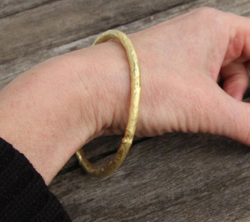 Sian Evans Jewellery Organic Rough Textured Molten Bangle