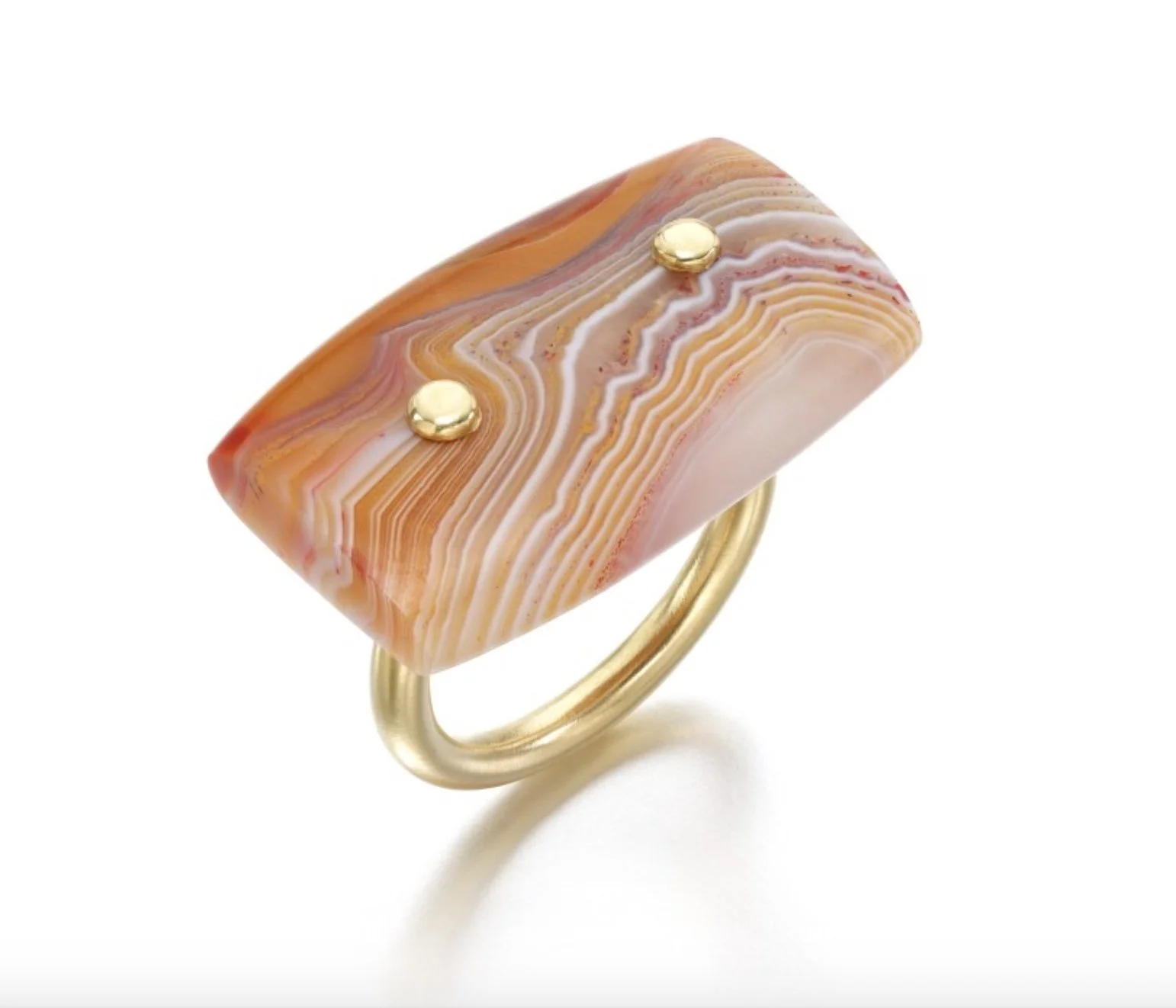 Sian Evans Jewellery Psychedelic Red Orange And Yellow Burn Anne Scottish Agate Ring
