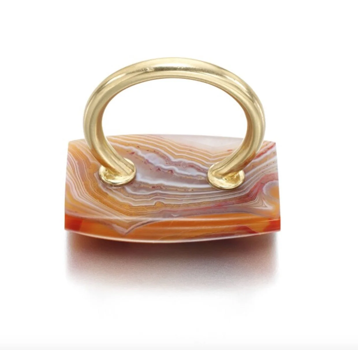Sian Evans Jewellery Psychedelic Red Orange And Yellow Burn Anne Scottish Agate Ring