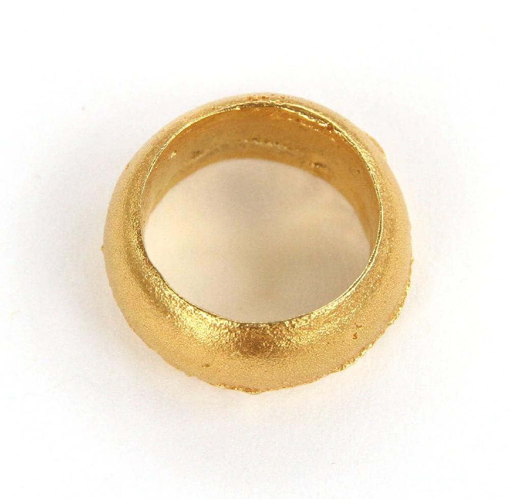 Sian Evans Jewellery Recycled 18ct Gold 8.5mm Wide Textured D Shape Wedding Ring