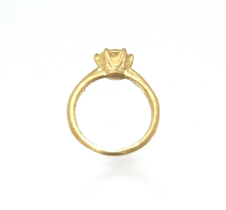 Sian Evans Jewellery Recycled 18ct Solid Gold Solitaire Ring With Gold Diamond