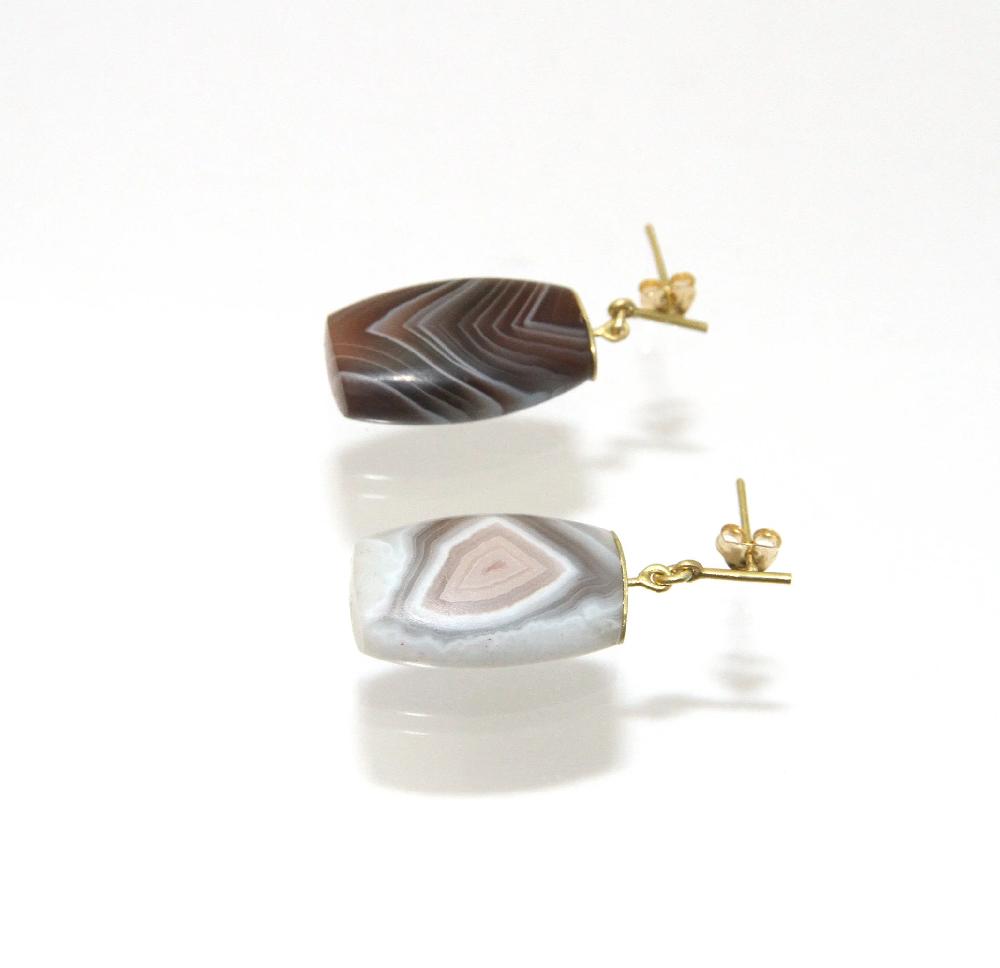 Sian Evans Jewellery Lentoid Carved Agate Earrings