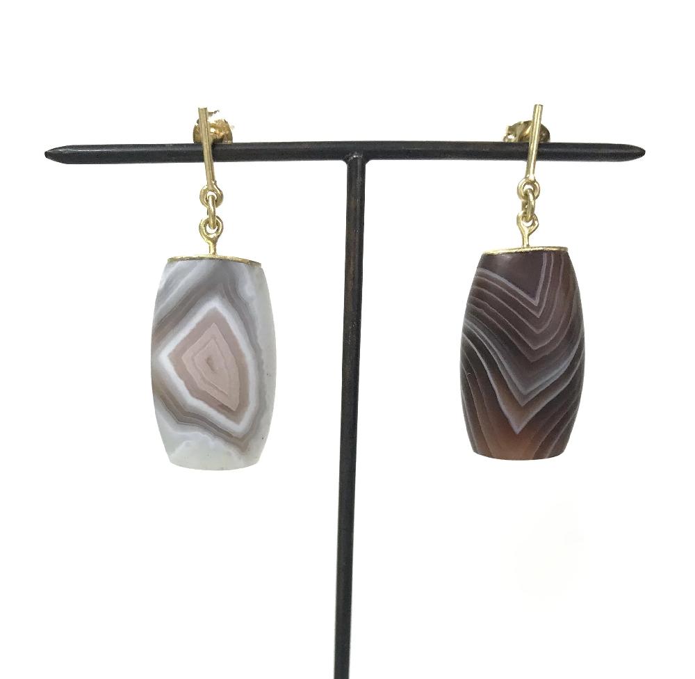 Sian Evans Jewellery Lentoid Carved Agate Earrings