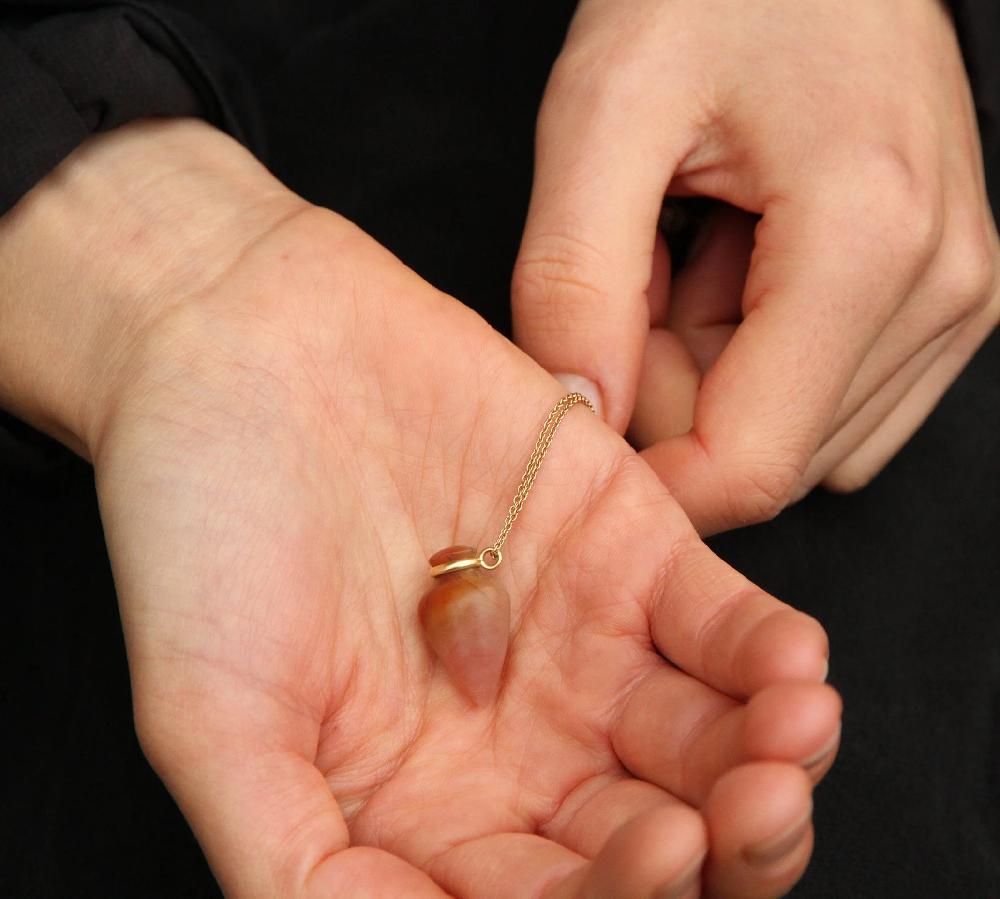 Sian Evans Jewellery Pink Agate Urn Necklace