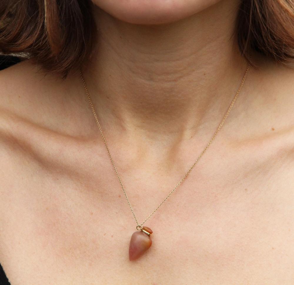 Sian Evans Jewellery Pink Agate Urn Necklace